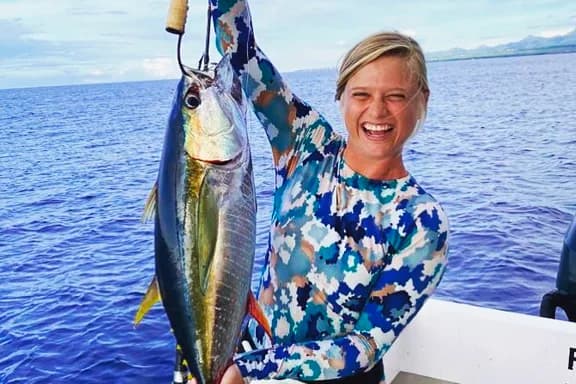 Guests small game fishing from the Fish Whisperer boat