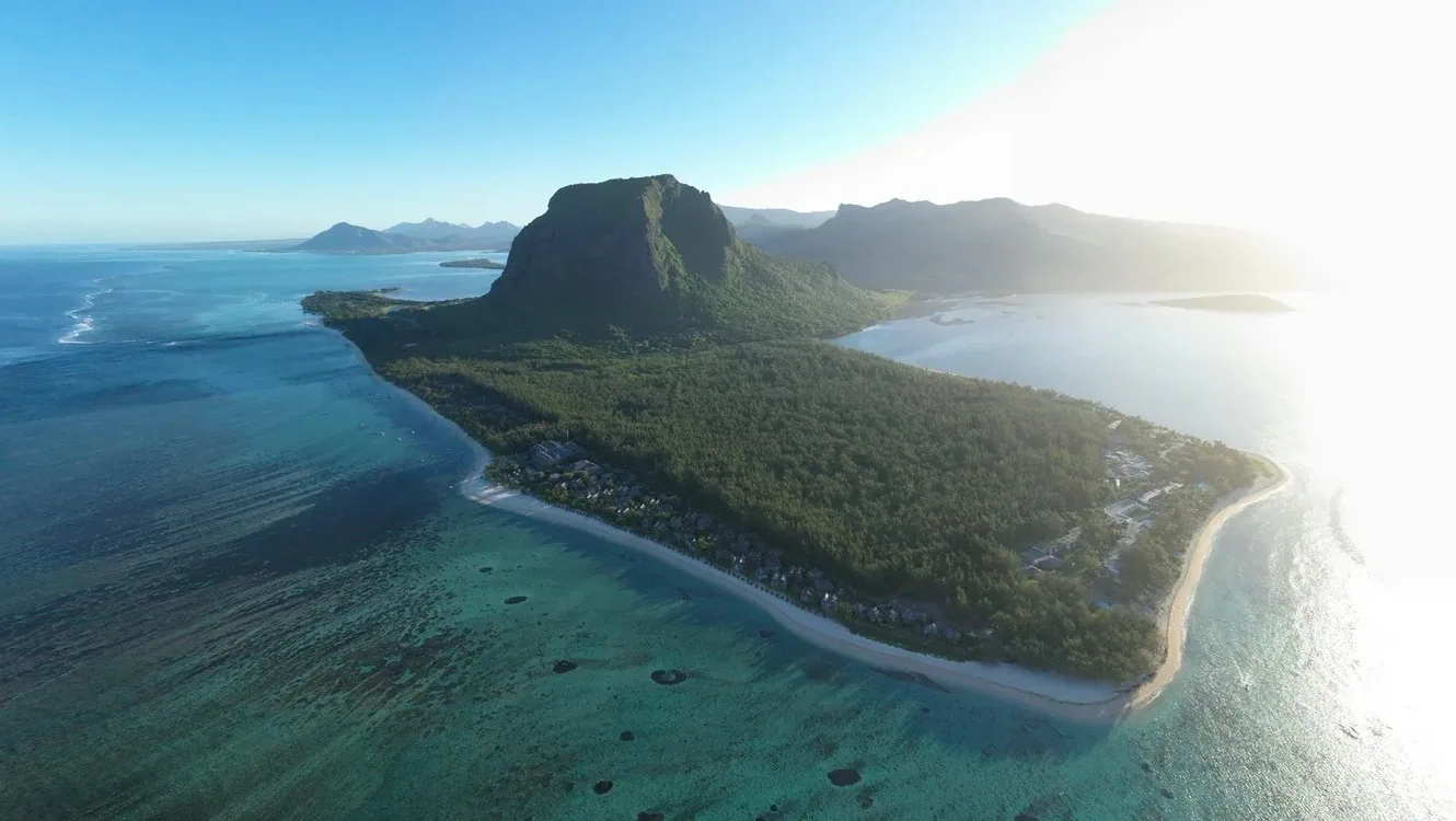 Le Morne Brabant with its lower slopes and steeper upper terrain