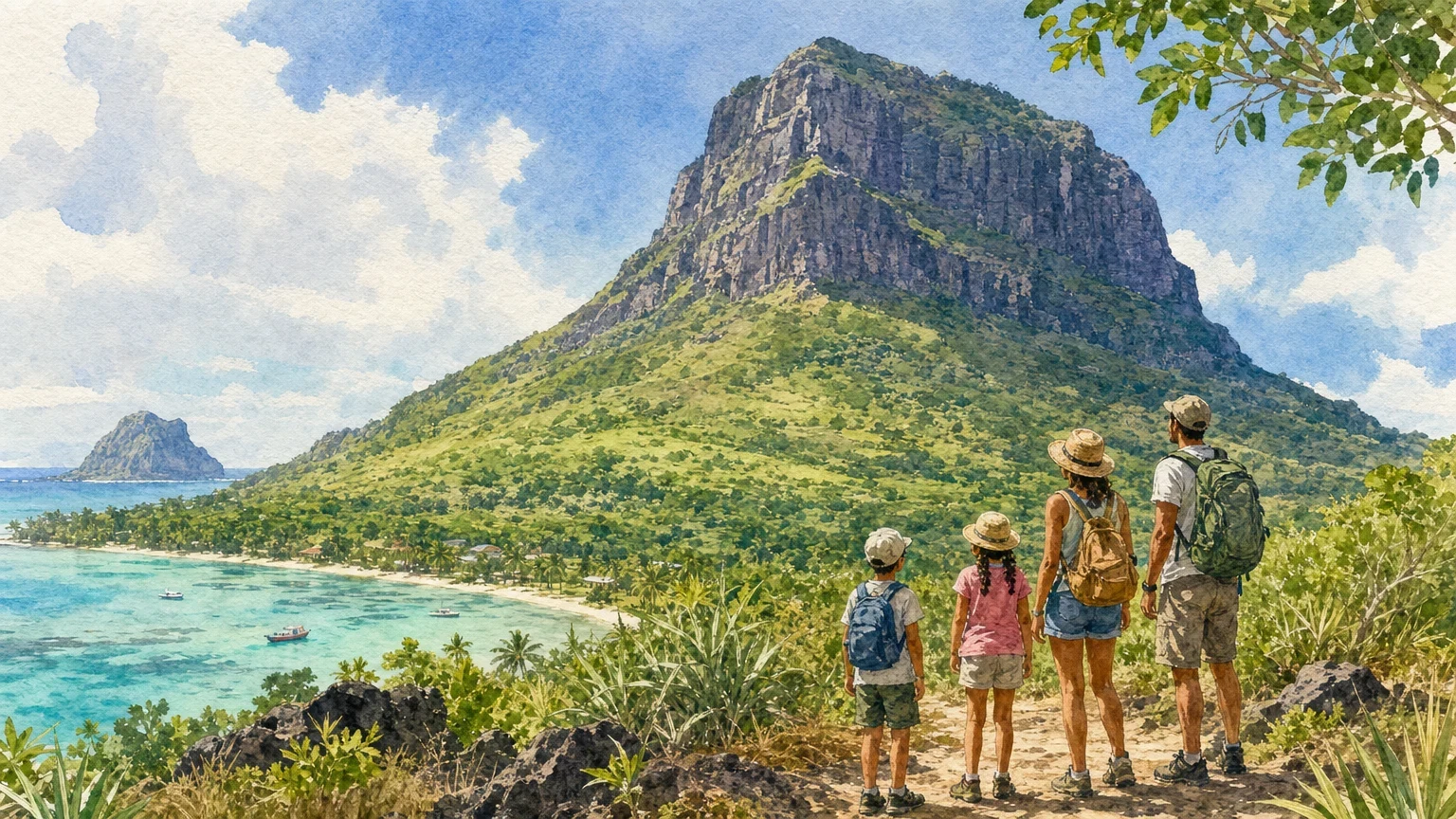 Le Morne Brabant with its lower slopes and steeper upper terrain